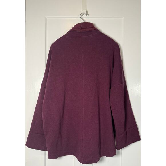 Athleta Burgundy Sweatshirt Cowl‎ Neck Thick Oversized XL - Picture 2 of 10